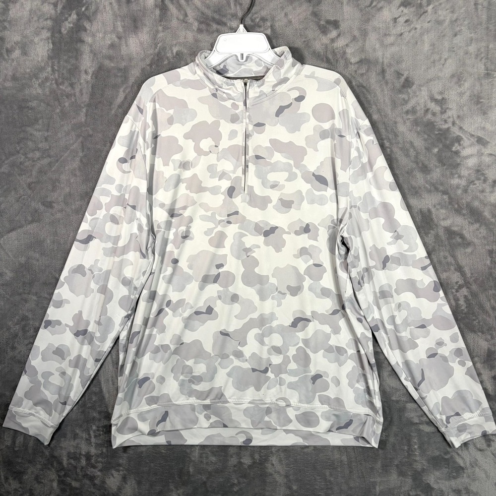 Johnnie O Surge 1/4 Zip Pullover Shirt Mens XL Camo Gray Golf Long Sleeve
